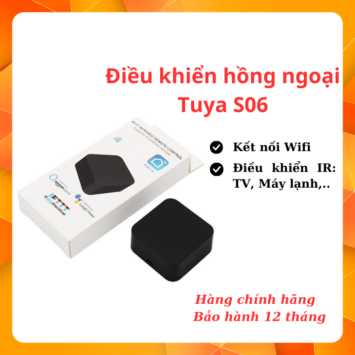 Bộ điều khiển Tivi Máy lạnh Quạt hồng ngoại Tuya S06 Wifi IR Remote Control