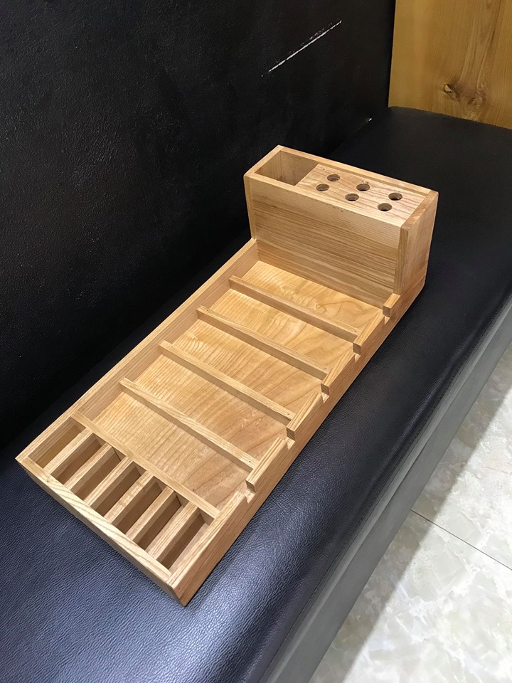 Khay gỗ đựng tông đơ,kéo,lược