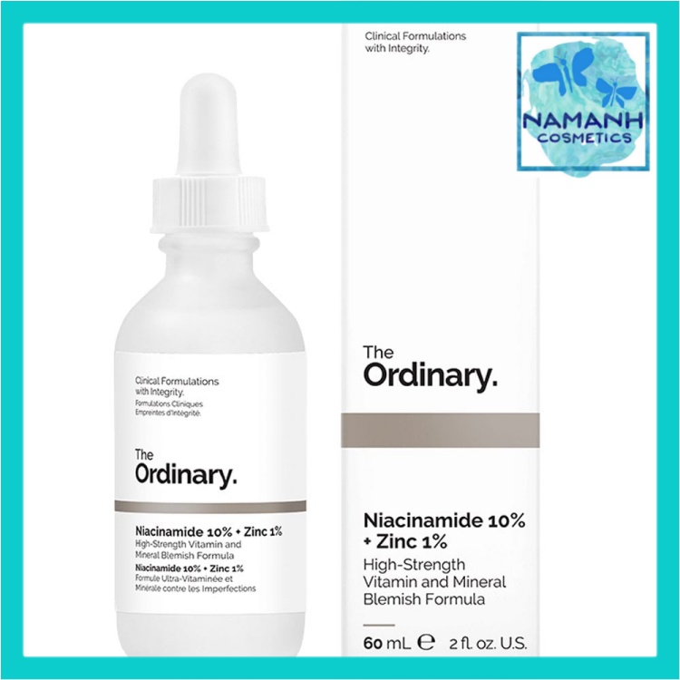 [60ml] Serum cho da mụn, giảm thâm, cân bằng nhờn The Ordinary Niacinamide 10% + Zinc 1%