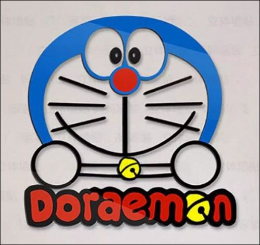 Hình dán tường decal dễ thương cartoon bề mặt gương 3d Doraemon 30cm