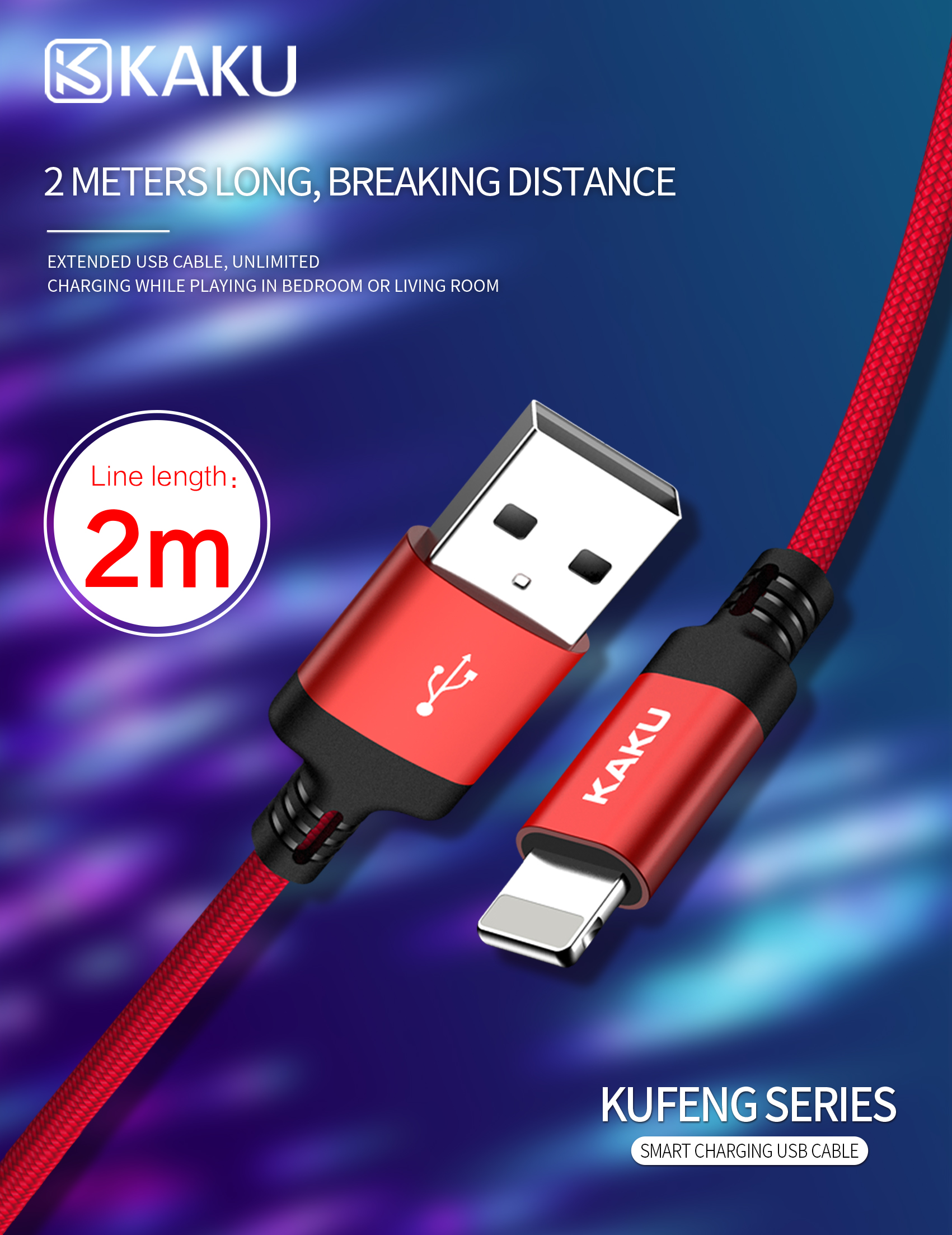 Cáp sạc 2 mét kaku mã ksc-284 – type c