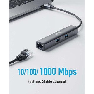 Bộ chuyển đổi cổng Anker PowerExpand+ 5 in 1 USB-C Ethernet Hub model A8338