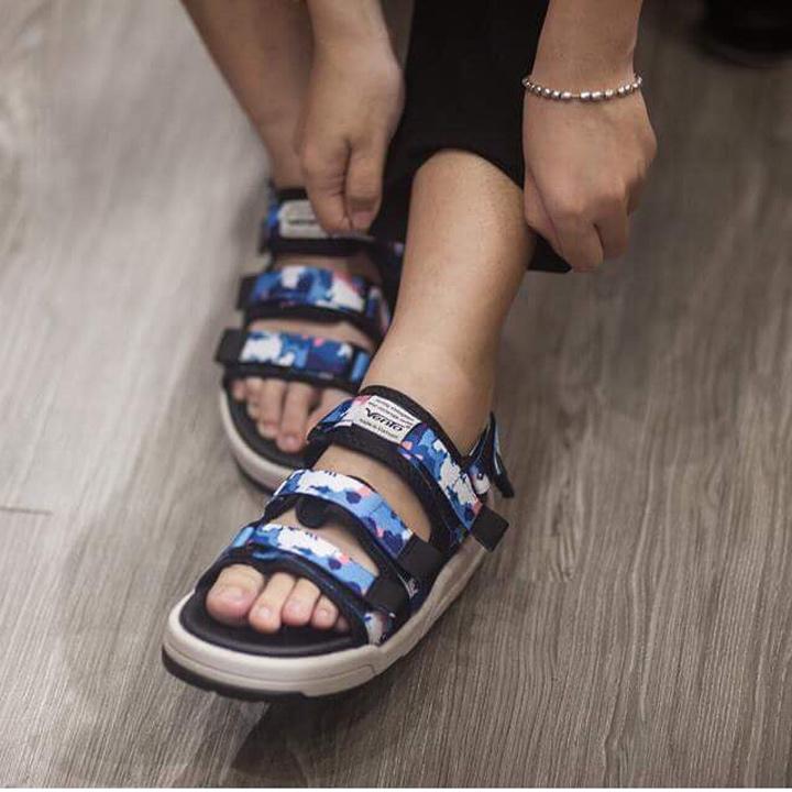Giày Sandal 2 Quai Ngang Vento 1001 Camo Xanh Dương. Dòng sản phẩm mới, RẤT ÊM.