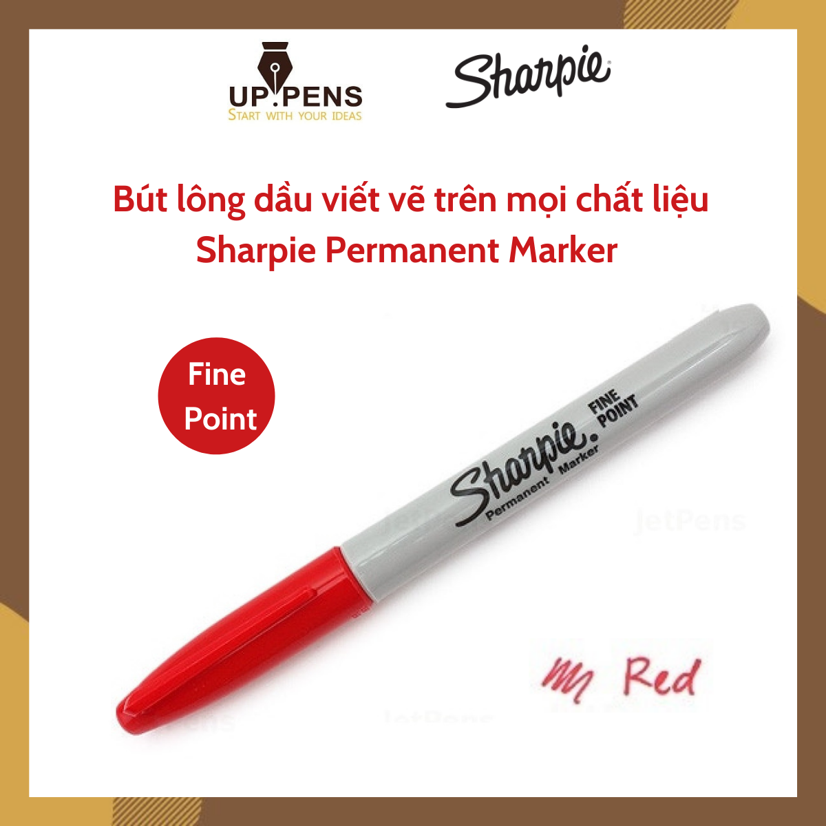 Bút lông dầu viết vẽ trên mọi chất liệu Sharpie Permanent Marker – Fine Point – Màu đỏ