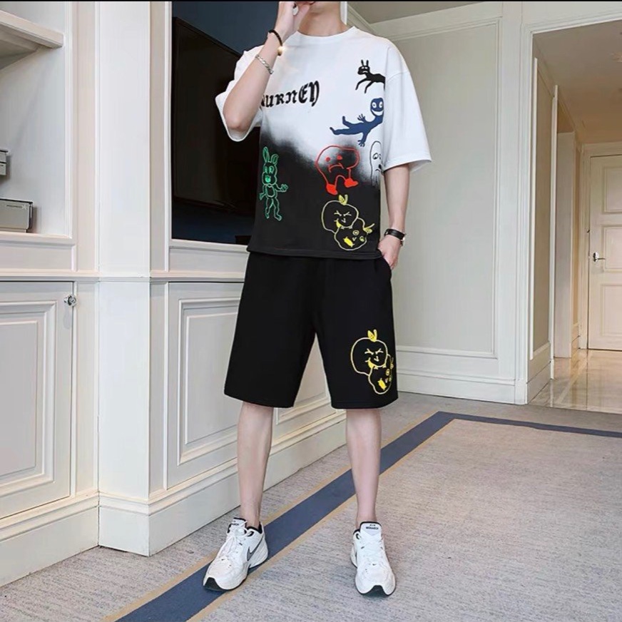 Set bộ thể thao nam phối hai màu xịn xò