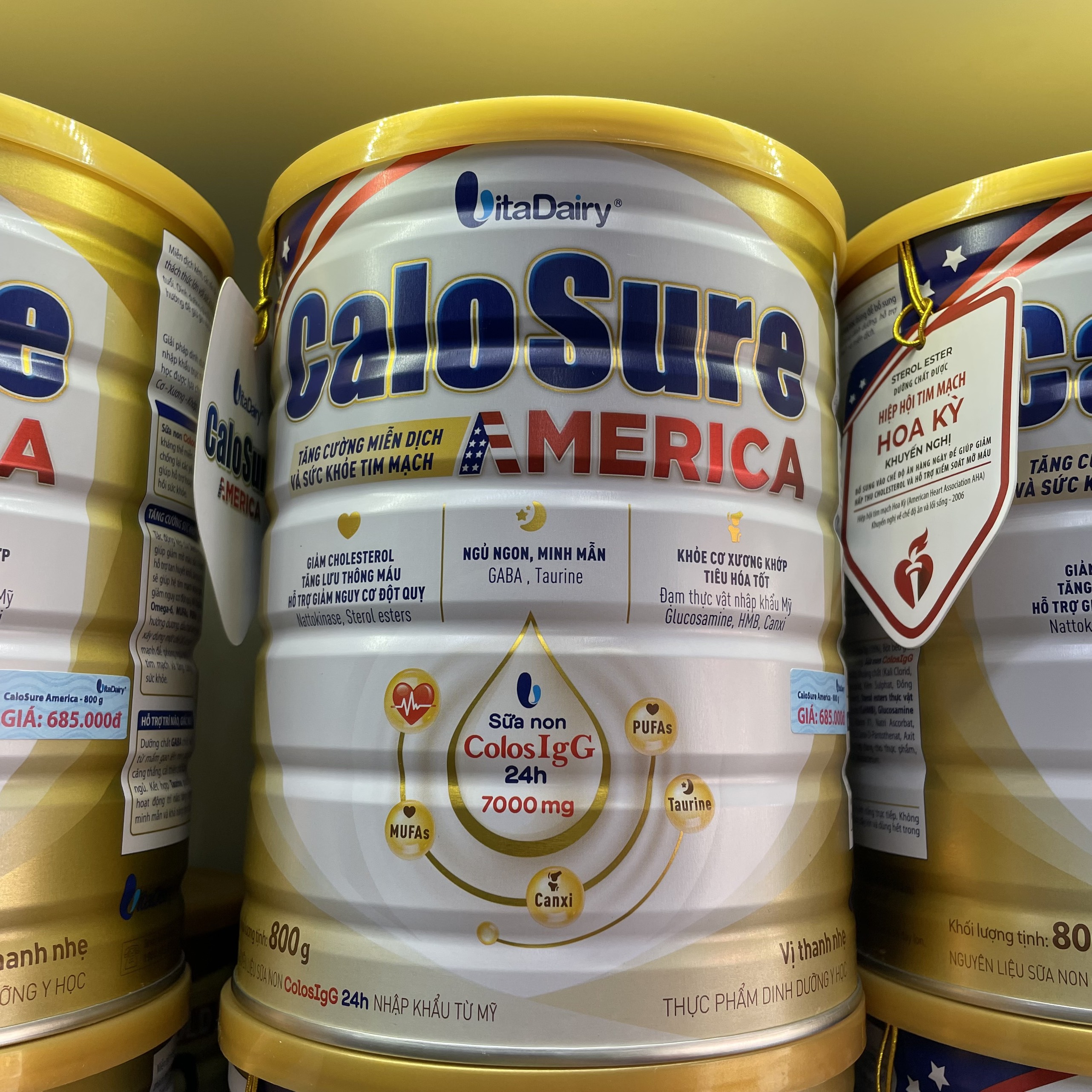 Sữa Bột Calosure America_Vị thanh nhẹ/ America +_Tiểu Đường 800g