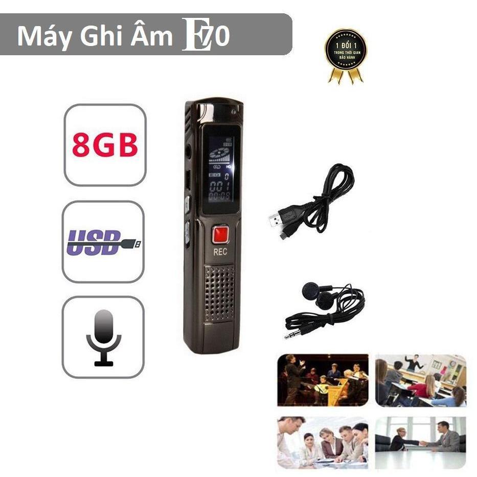 [HCM][ CAM KẾT BẢO HÀNH - SÀI THỬ 14 NGÀY ] Máy ghi âm 8G kèm tai nghe dây sạc (Đen chì) - ghi âm liên tục 18 tiếng với nhiều chế độ ghi tiên tiến - 1 ĐỔI 1 - Chơi nhạc MP3 qua loa ngoài hoặc tai nghe 3.5mm