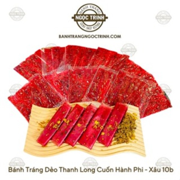 Bánh tráng dẻo cay thanh long cuốn hành phi cực ngon bánh tráng Ngọc Trinh