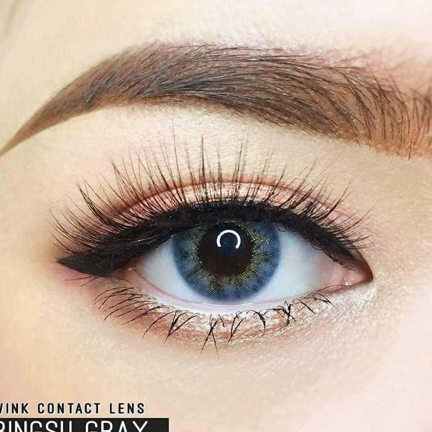 [HCM]lens xám xanh tây - sử dụng 1 năm tặng kèm khây đựng