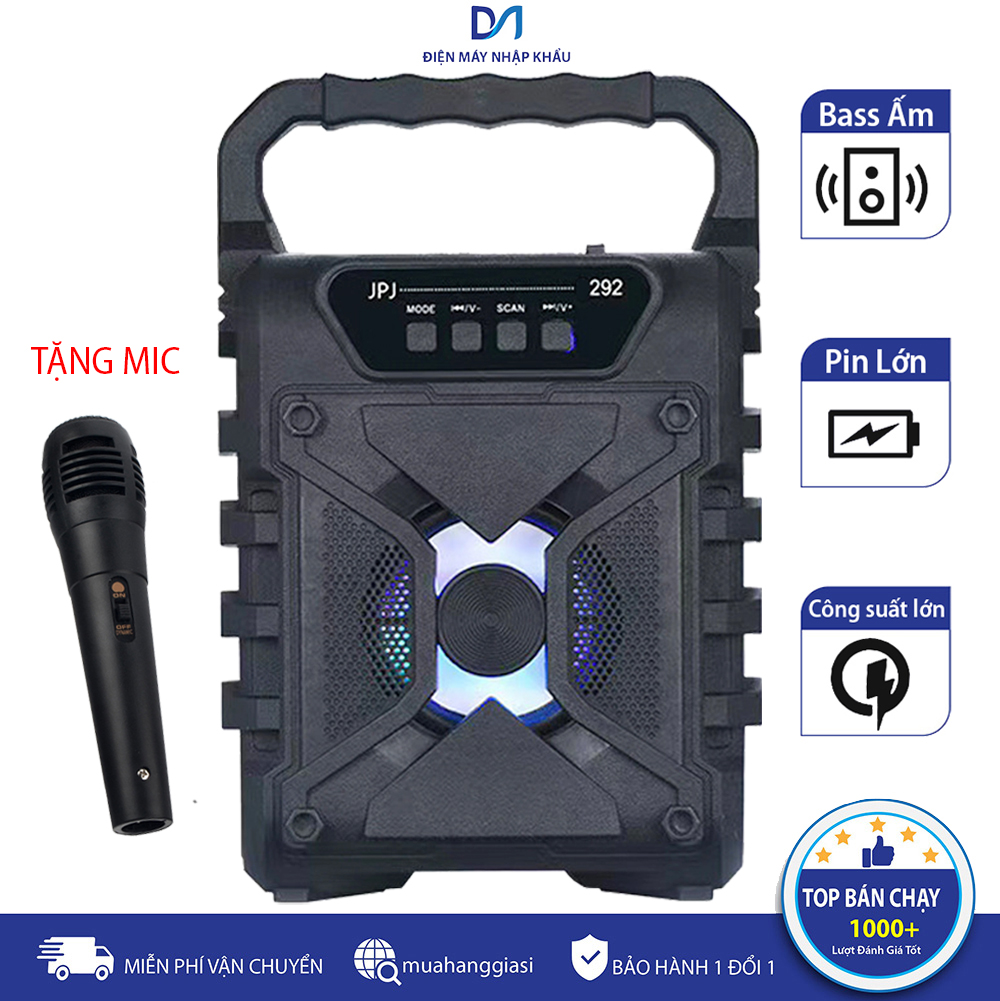 [GIAO HÀNG NHANH] [TẶNG KÈM MIC] Loa Kẹo Kéo Có Mic Hát Karaoke Nghe Nhạc Bluetooth, loa kraoke cắm thẻ nhớ, Loa bluetooth, nghe đài FM Siêu Hay - BẢO HÀNH 1 ĐỔI 1 NẾU LỖI