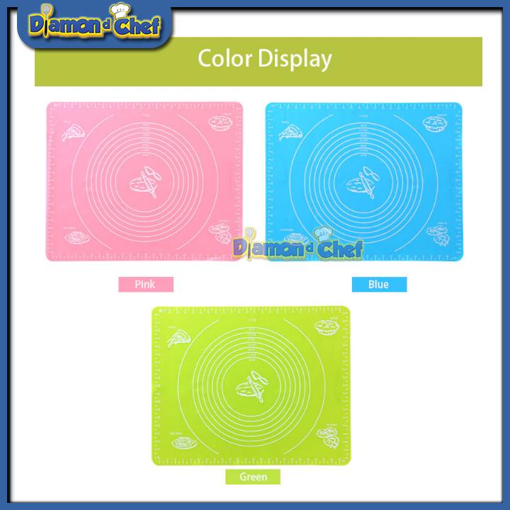 Combo Tấm lót nhào bột silicon nhào bột và nướng bánh 30 x 40 cm + Cán lăn gỗ trơn 30cm