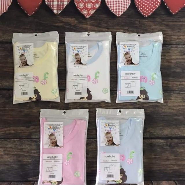 Bộ noubaby vải sợi tăm tre bamboo cho bé gái
