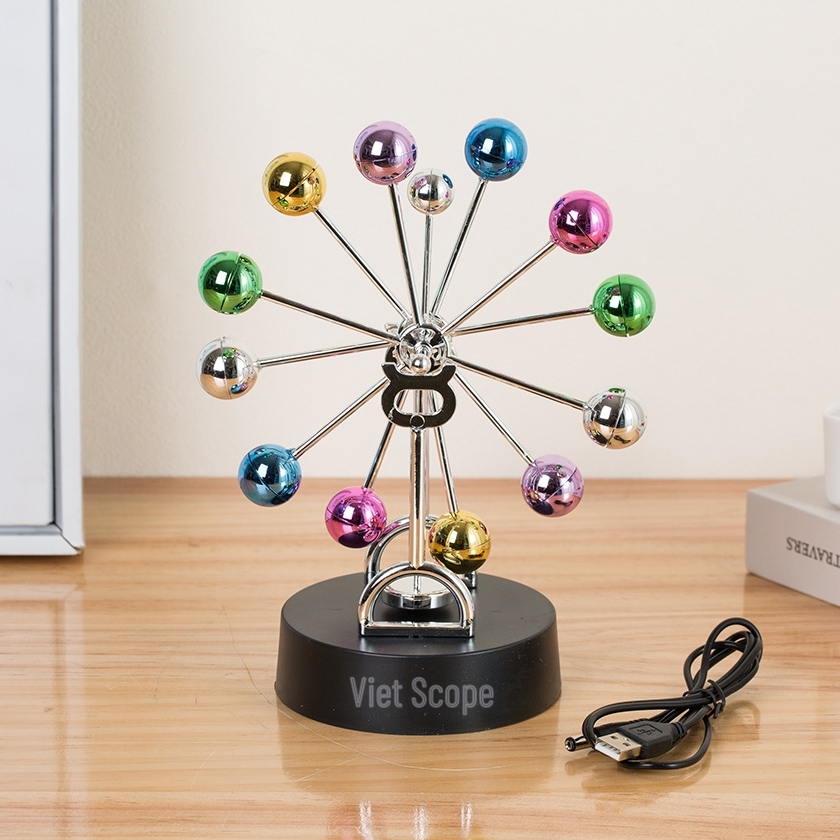 [HCM]Con lắc cân bằng từ tính để bàn giảm stress có cổng USB - Con lắc vĩnh cửu - Con lắc Newton