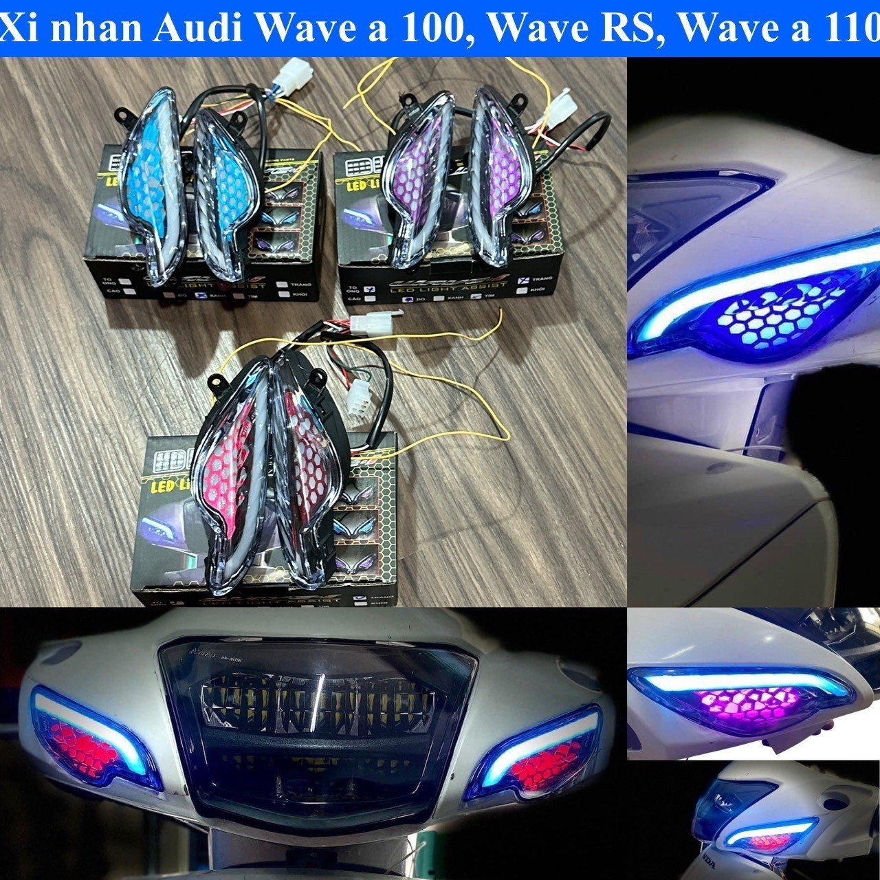Xi nhan audi gắn wave a 100, wave a 110, wave rs 100, ws100 như zin