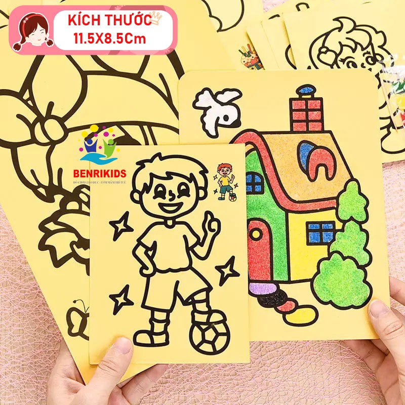 Bộ 20 Tranh Cát, Đồ Chơi Cho Bé, Nâng Cao Sự Phối Hợp Giữa Tay Và Mắt, Hoàn Thiện Bức Tranh Bằng Cách Rắc Cát Lên, Đòi Hỏi Sự Khéo Léo Cẩn Thận, Đa Dạng Hình Mẫu Cho Các Bạn Nhỏ Lựa Chọn