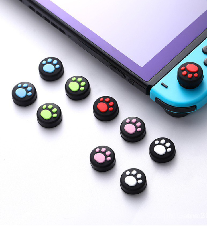 Nút Bọc Silicon Bảo Vệ Nút Bấm Tay Cầm Chơi Game Nintendo Switch Hình Chân Mèo