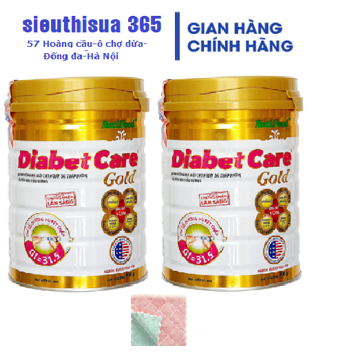 Combo 2 hộp sữa DiabetCare Gold 900 Gr: sữa cho người bị bệnh tiểu đường, đái tháo đường->tặng kem khăn đa năng mềm mịn