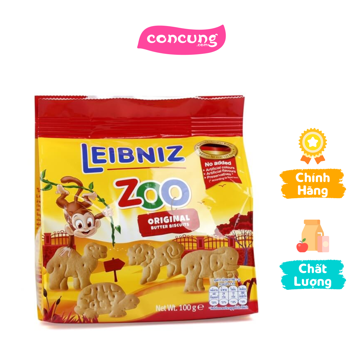 Bánh qui bơ hình thú Leibniz Zoo 100g