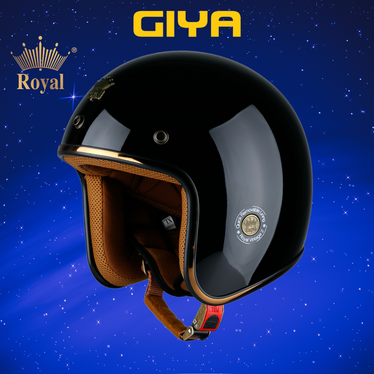 Nón bảo hiểm xe máy 3/4 Royal M20C đen bóng, mũ xe máy nam nữ, phom nón nhỏ gọn nhiều size - Giya Helmet 1