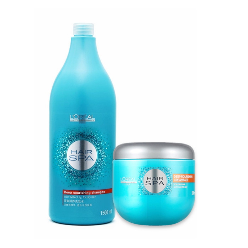 Dầu gội + Hấp dầu LOreal Professionnel chăm sóc cấp ẩm cho tóc khô Hair Spa 1500ml