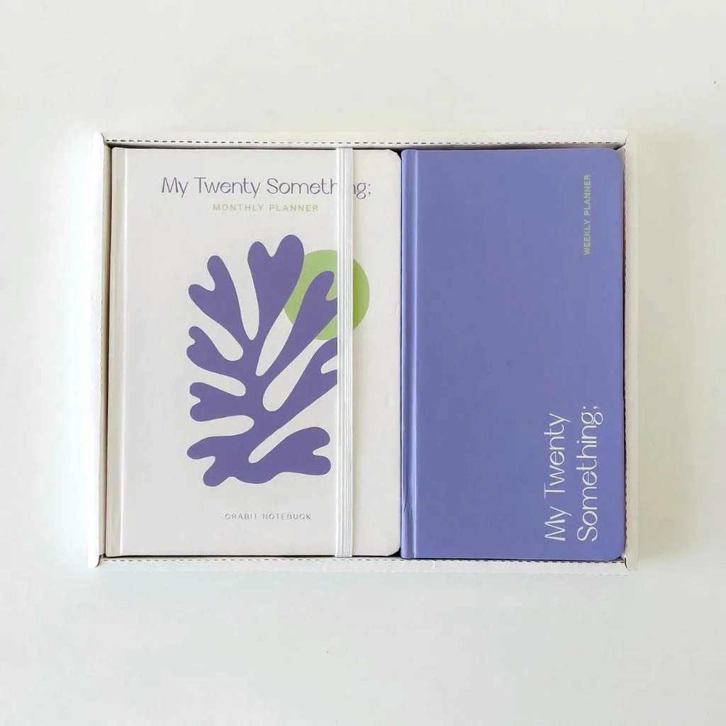 Sổ planner crabit 2023 - bìa hoa matisse - combo 2 sổ monthly planner a5 và weekly planner a6