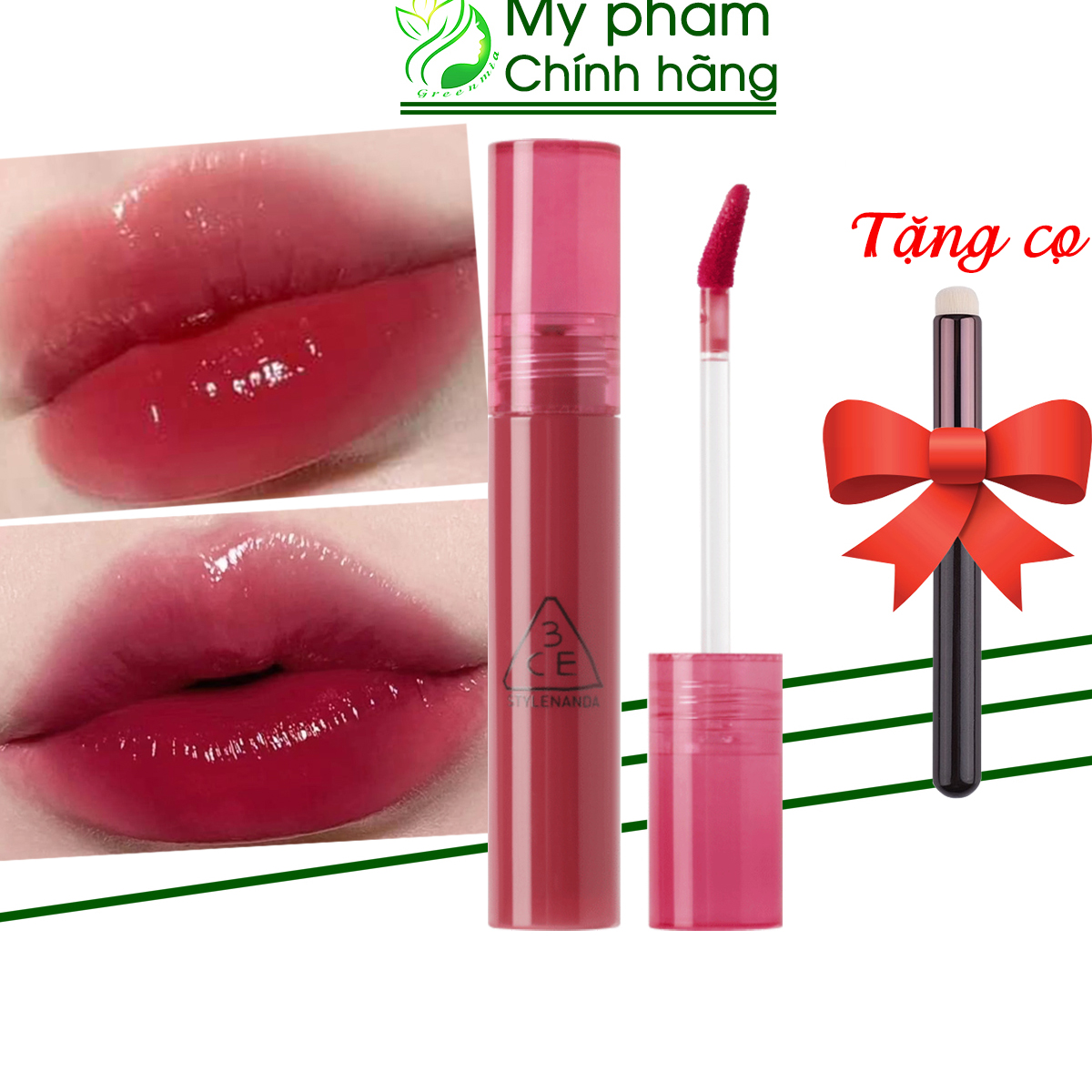 Son tint bóng lì 3ce syrup layering tint grapeful đỏ đậm kem nho tôn da
