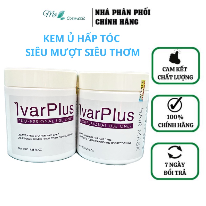 Kem hấp ủ phục hồi tóc ivarplus 1000ml giảm rụng tóc, kích mọc tóc, phục hồi tóc khô xơ giúp tóc suôn mượt vào nếp
