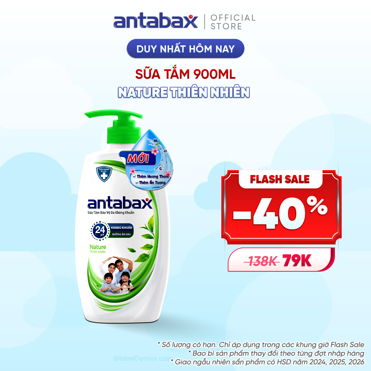 Sữa tắm bảo vệ da kháng khuẩn antabax nature thiên nhiên 900ml