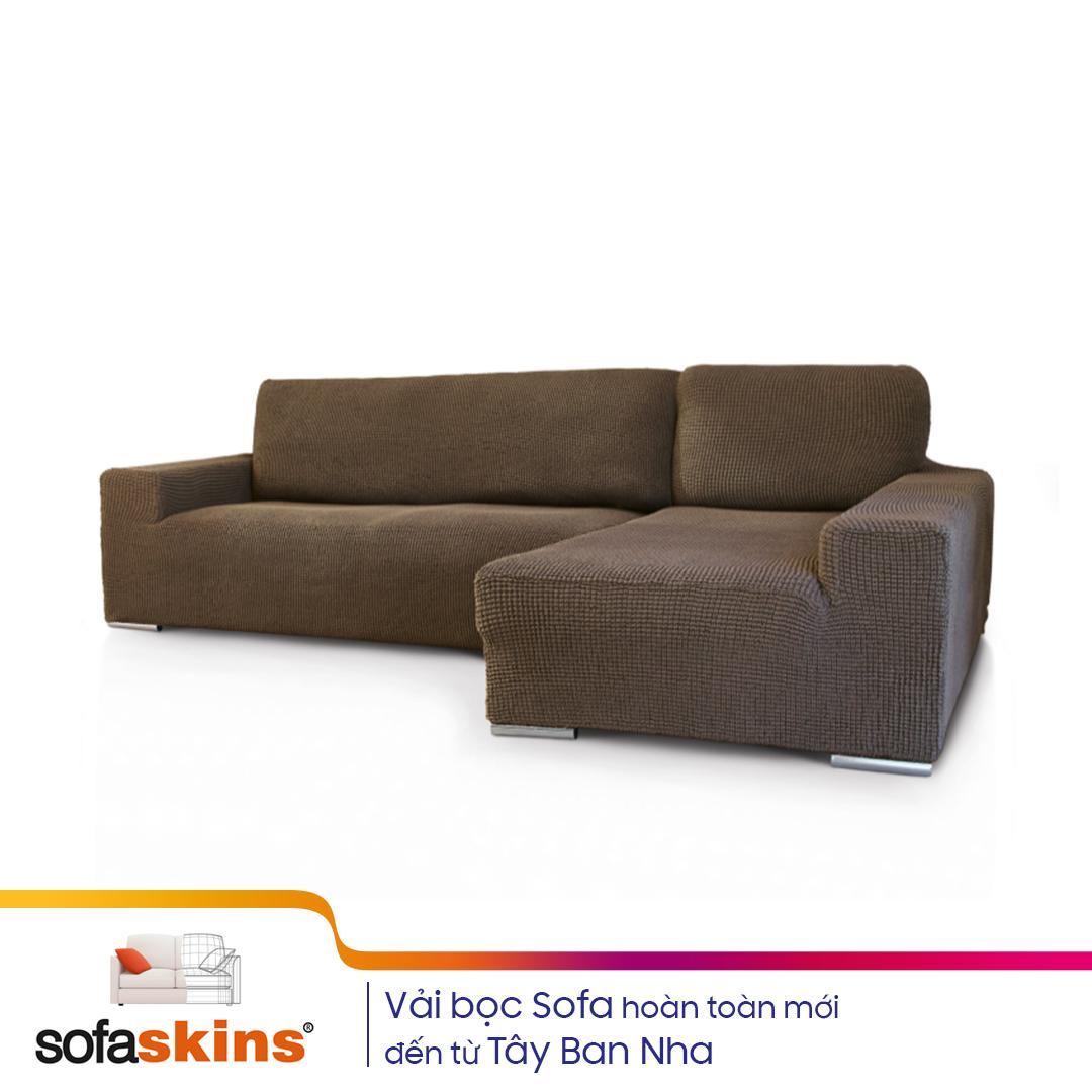 Vải Bọc Sofa Tây Ban Nha - Sofaskins Tặng kèm cặp ruột gối tựa lưng (Dành cho sofa chữ L tay tựa bên trái) - Nhiều màu.