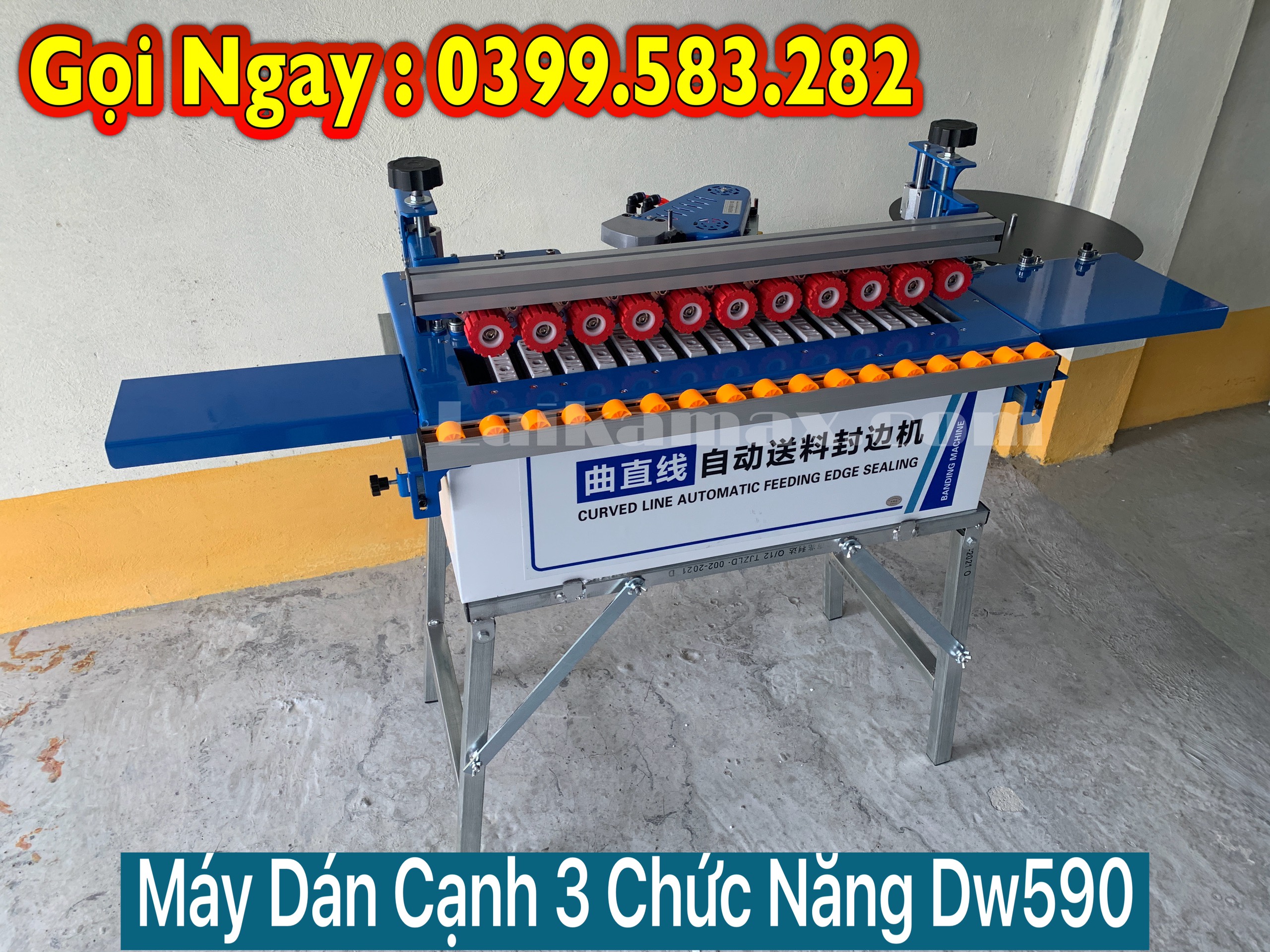 Máy dán cạnh gỗ 3 chức nắng DW590. Phù hợp cho xưởng nhỏ và mang đi công trình. Lh0399.583.282