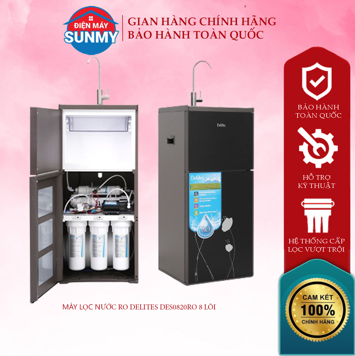Máy lọc nước ro delites des0820ro 8 lõi, delites des0520ro 5 lõi màng ro hàn quốc - hàng trưng bày bảo hành chính hãng toàn quốc