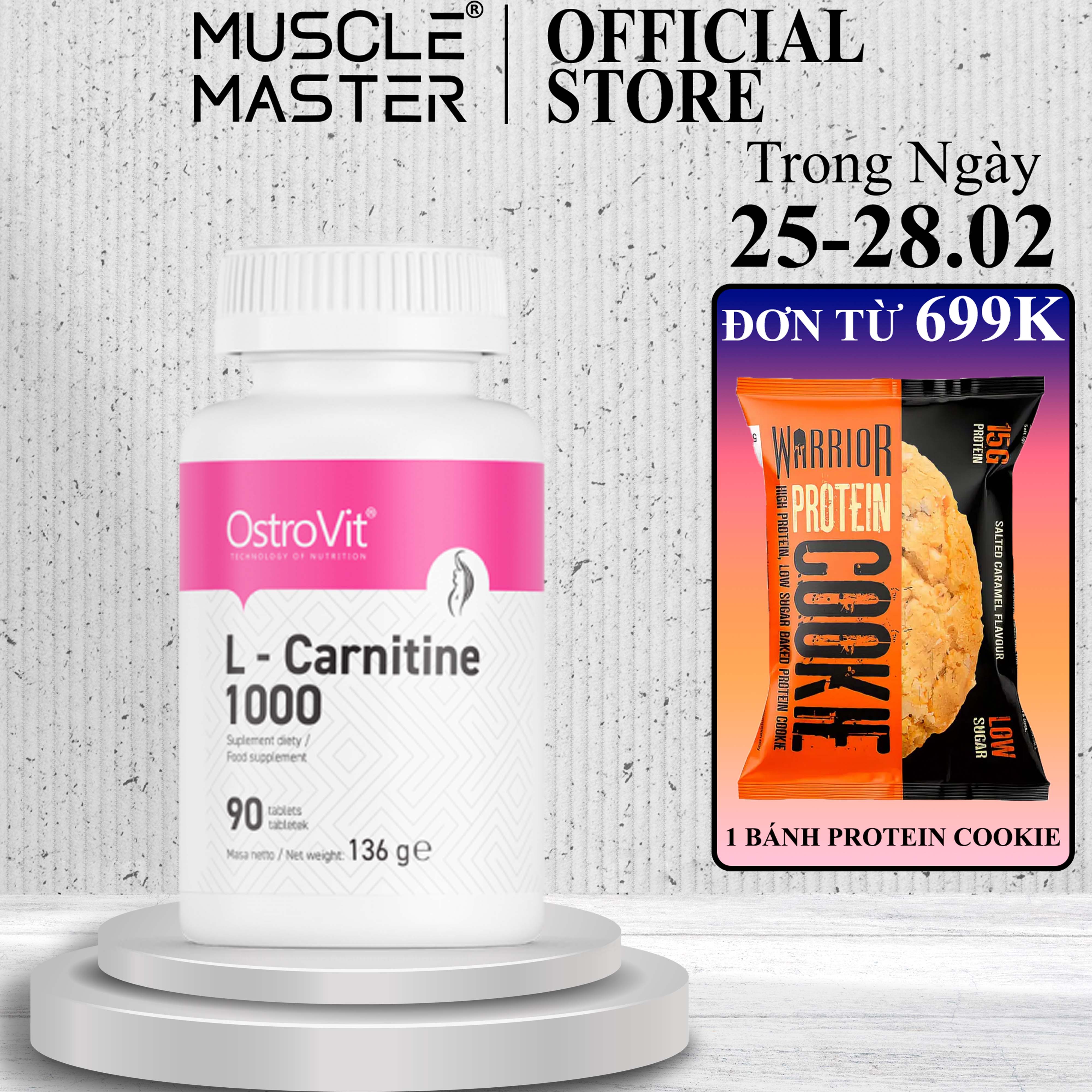 Thực phẩm bổ sung giảm mỡ ostrovit l carnitine 1000mg 90 viên