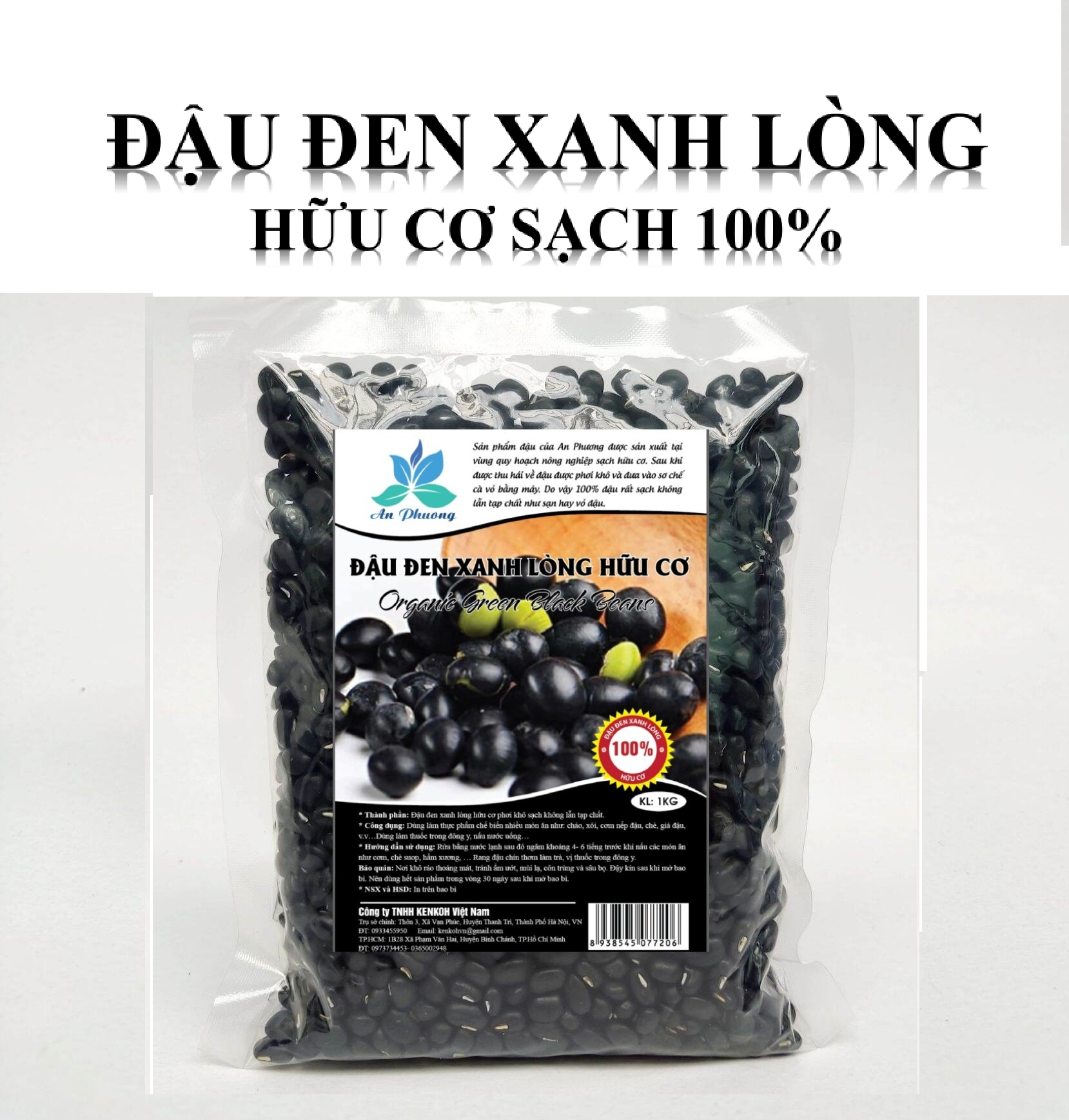 1kg đậu đen xanh lòng - đậu an phương hữu cơ sạch nông sản việt - apmart