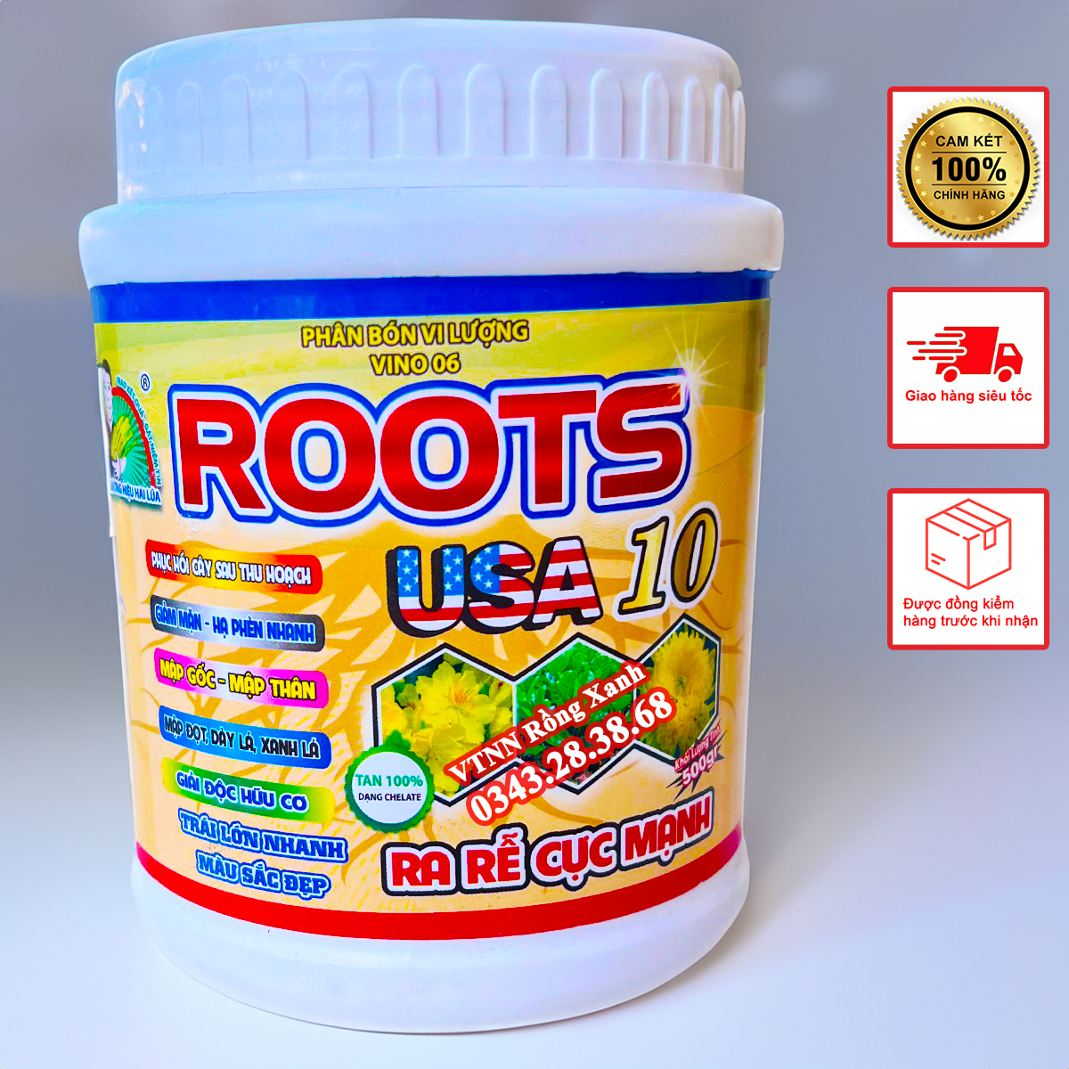 Phân bón roots 10 usa kích rễ cực mạnh giải độc hữu cơ bung chồi mập đọt phục hồi cây