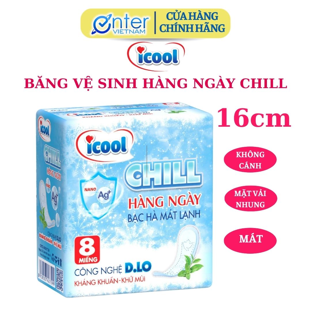 Hàng Chính Hãng Băng Vệ Sinh ICOOL hàng ngày dùng cho cuối chu kỳ không cánh bạc hà mát lạnh