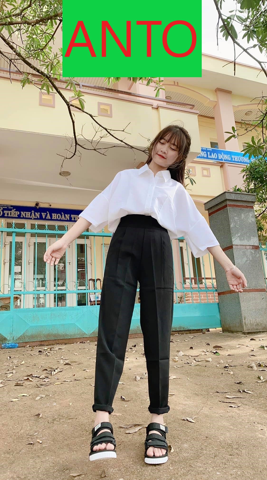 QUẦN TÂY NỮ LƯNG CAO HỌC SINH, QUẦN ÂU HỌC SINH NỮ, QUẦN TÂY NỮ ĐI HỌC ĐEN LƯNG CAO, SIÊU THỜI TRANG CAO CẤP ANTO