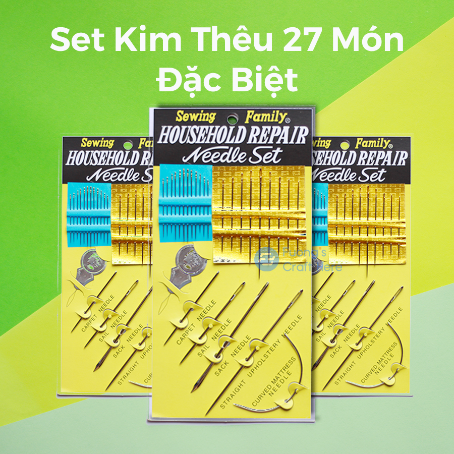 Bộ kim thêu tay, may vá đầy đủ 27 món tiện lợi | Household Repair Needle Set 27 pieces