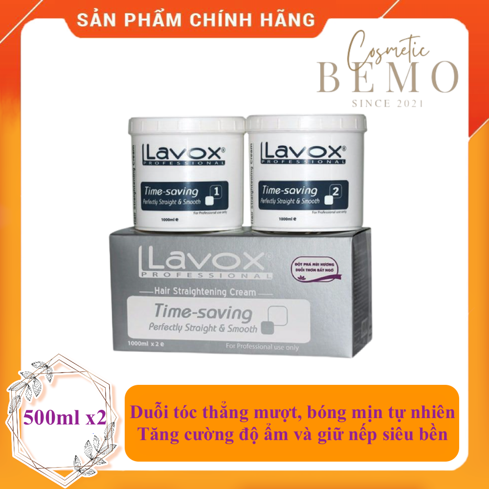 Duỗi thông minh Lavox Time - Saving 500mlx2, kèm serum siêu dưỡng Lavox Nano, duỗi tóc thẳng mượt, bóng mịn tự nhiên