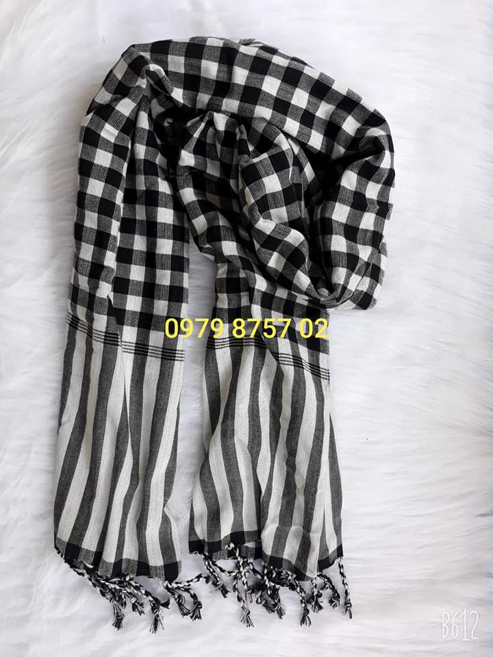 Khăn rằn trắng đen 60x165cm