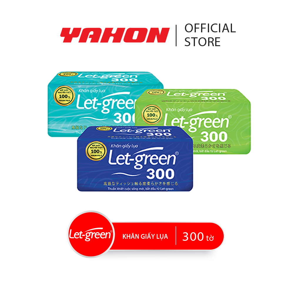 Bao khăn giấy lụa let-green, 300 tờ/bao