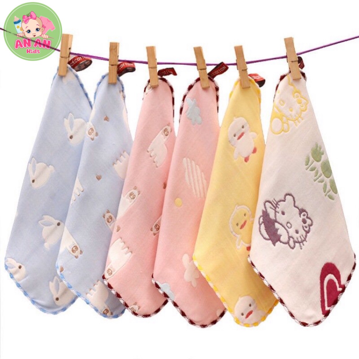 Khăn mặt sợi tre 6 lớp lee lee cao cấp cho bé