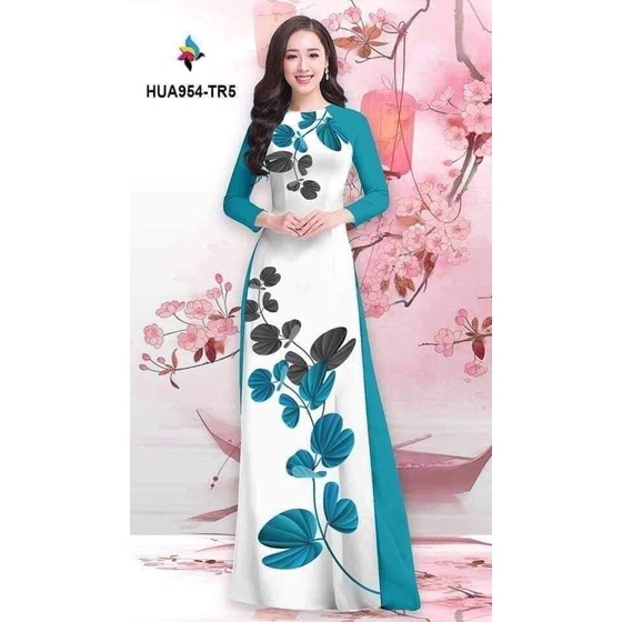Áo dài in 3d phối tay nổi bật _áo dài đan linh