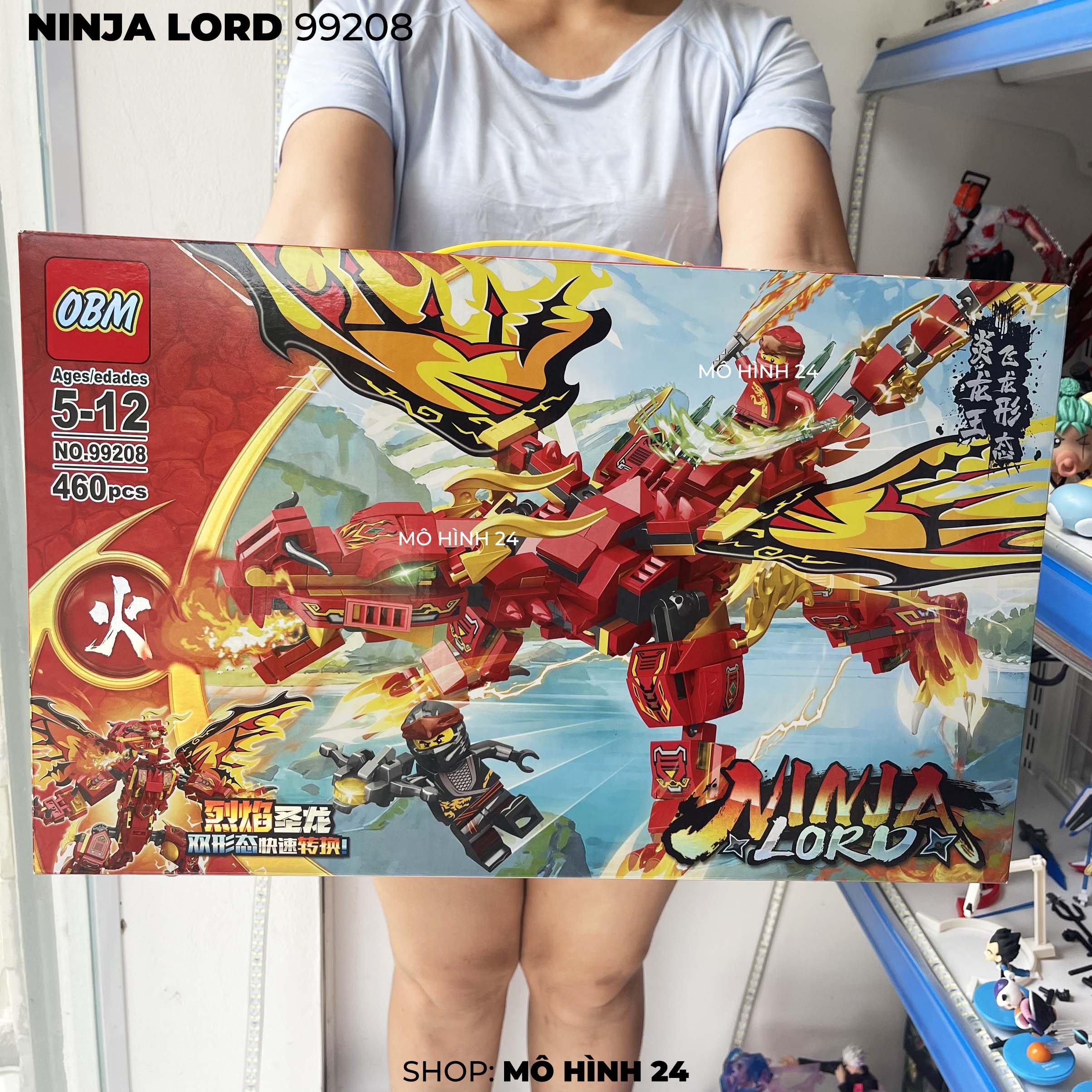 Mô hình đồ chơi lắp ráp Ninja Rồng Lord 99208 OBM rồng đỏ ninjago xếp hình trí tuệ dành cho trẻ