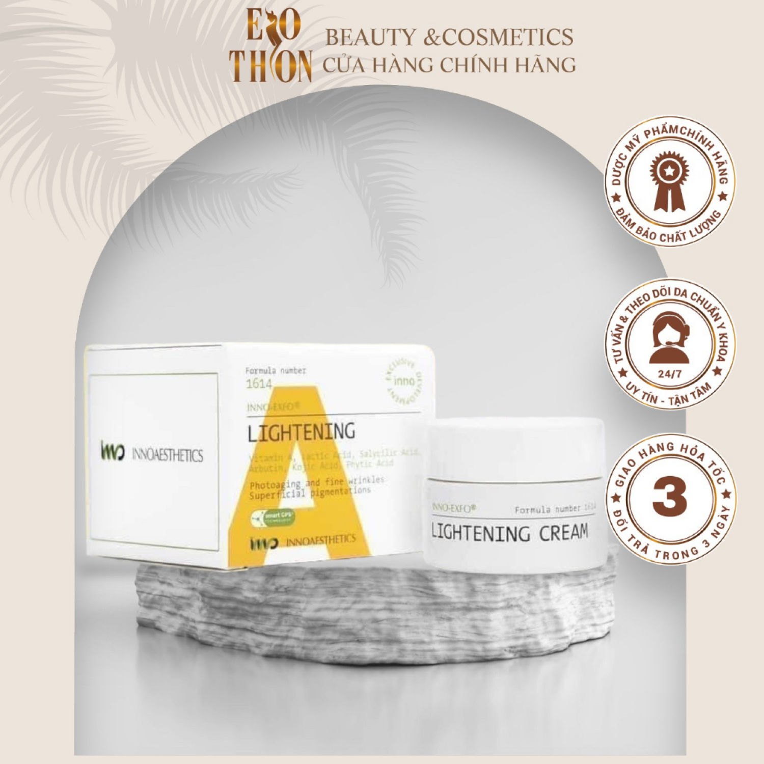 Kem peel light a , innoaesthetics inno lightening , vitamin a 5%, đều màu da giảm thâm mụn