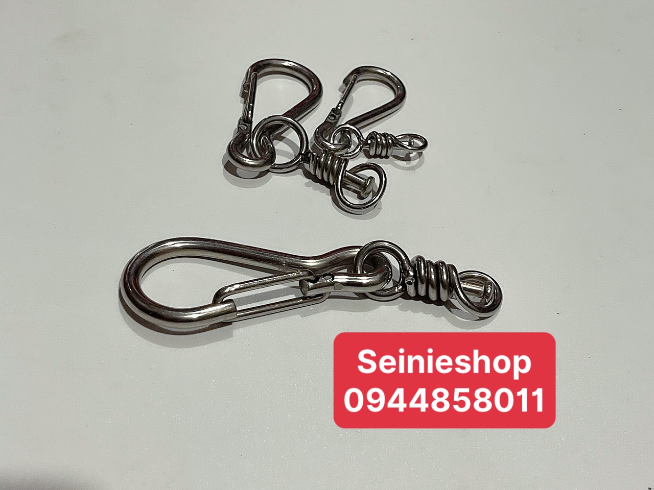 Móc khóa Inox 304 siêu cứng, móc xích inox có chống xoắn Móc inox có đuôi chống xoắn