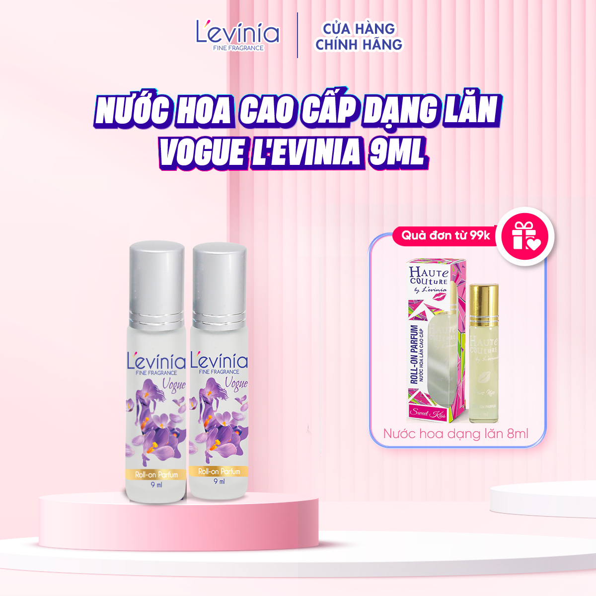 Combo 2 Nước Hoa Cao Cấp Dạng Lăn L'evinia Hương Vogue 9ml