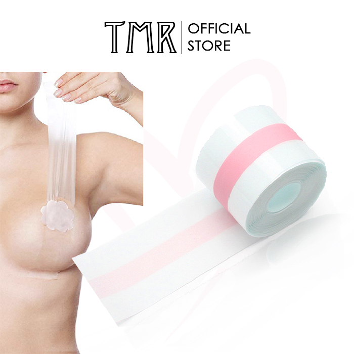 Cuộn Băng Dán Nâng Ngực Trong Suốt TMR tự dính không thấm nước thoáng Invisible Push UP Tape 5cm x 5m