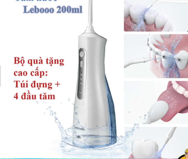 TOP  Máy tăm nước loại nào tốt  hiện nay,bàn chải đánh răng tia nước,Máy tăm nước cầm tay LeBooo 200ml - Công nghệ vệ sinh răng miệng của Đức-Hàng chính hãng bảo hành uy tín 12 tháng bởi F88 Plus.