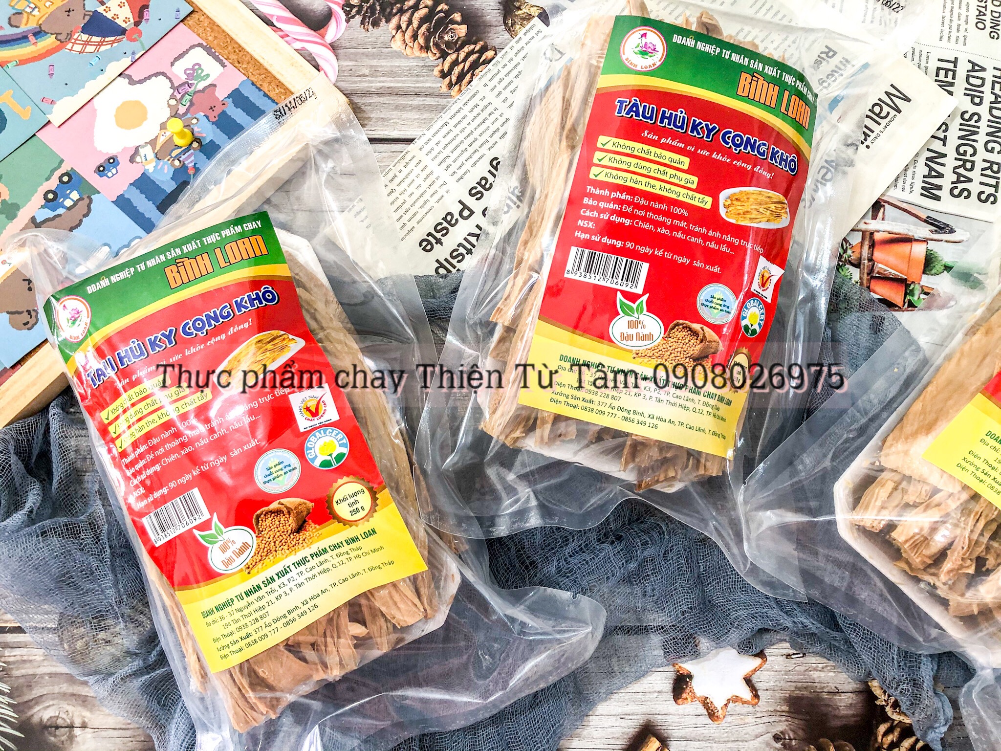 Tàu hủ ky cọng khô 250g bình loan thực phẩm chay