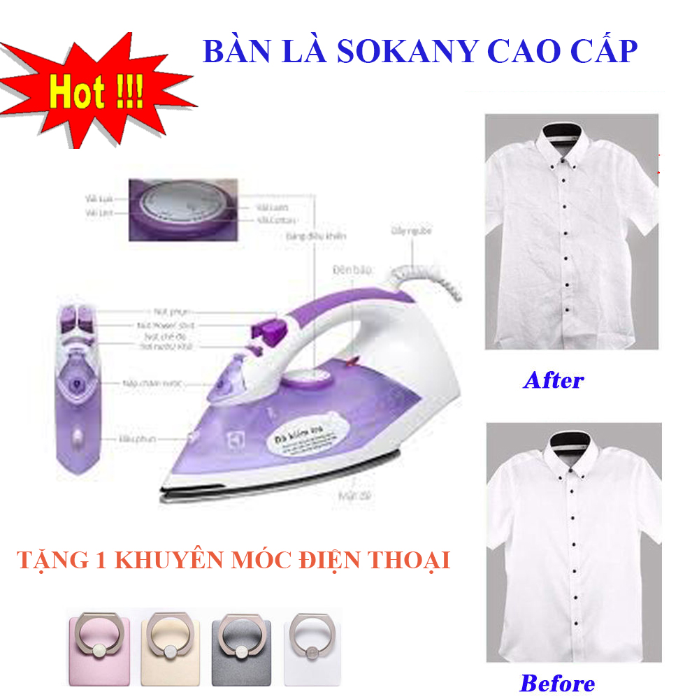 Bàn Ủi  Hơi Nước Sokany, Bàn Ủi  Hơi Nước Loại Nào Tốt, Bàn ủi Nhập Khẩu 2 Chế Độ ủi. Thiết kế nhỏ gọn, sang trọng, dễ sử dụng, công suất lớn, 2 chế độ phun hơi và phun sương, hãy mua ngay!